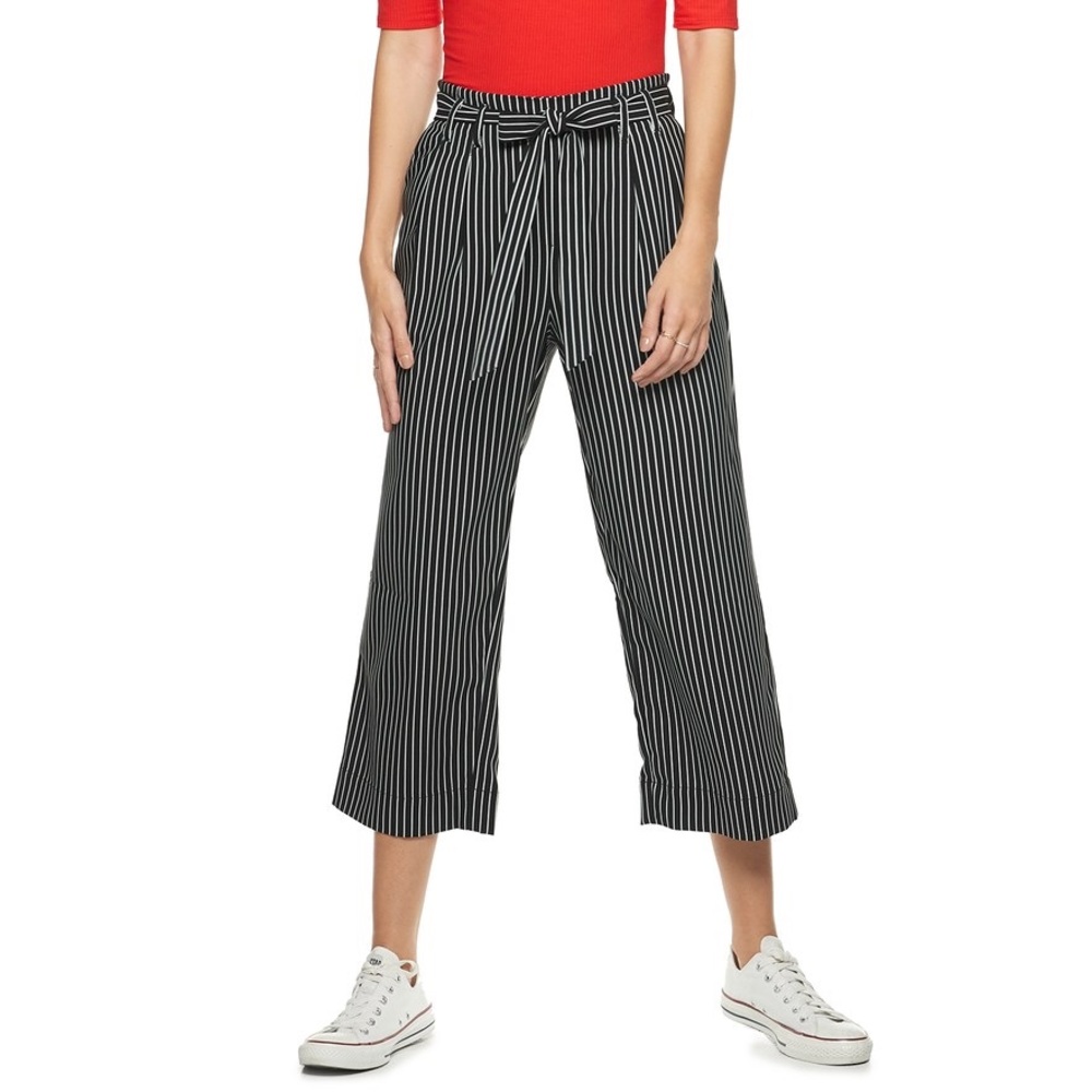 POPSUGAR striped paper bag pants